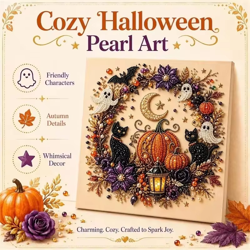 Resin Art Wall Decor - @Halloween Ghost Pearl Art Kit untuk