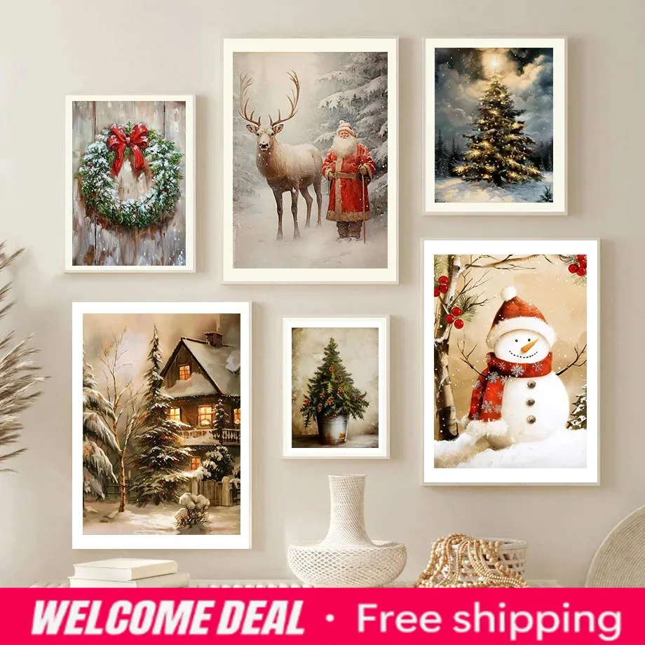 Resin Art Wall Decor - Hadiah Dekorasi Natal Pohon Natal Santa