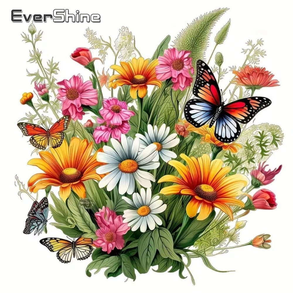 Resin Art Flower - EverShine Lukisan Berlian Bulat Persegi Penuh
