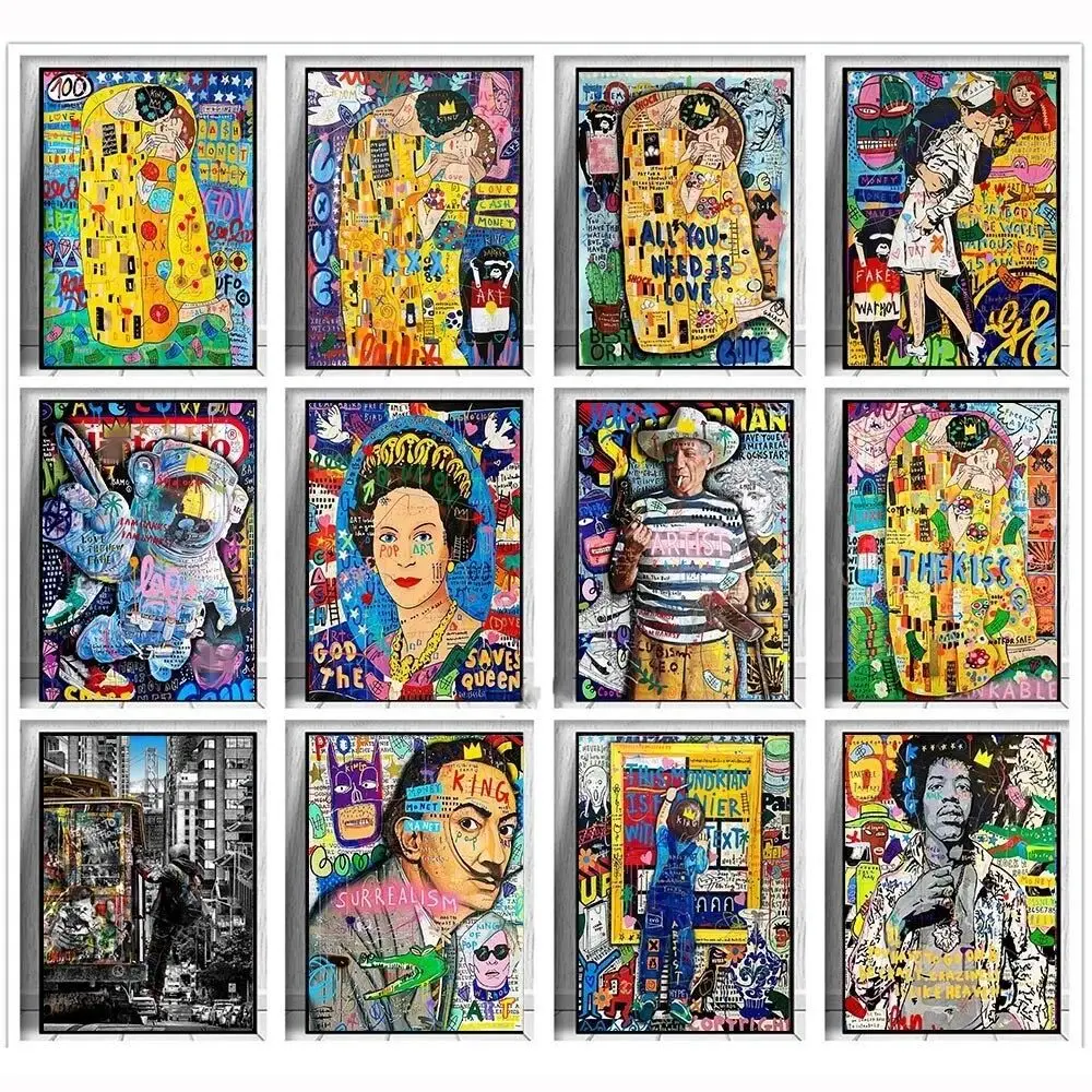 Resin Art Wall Decor - Lukisan Grafiti Banksy Art Gustav Klimt