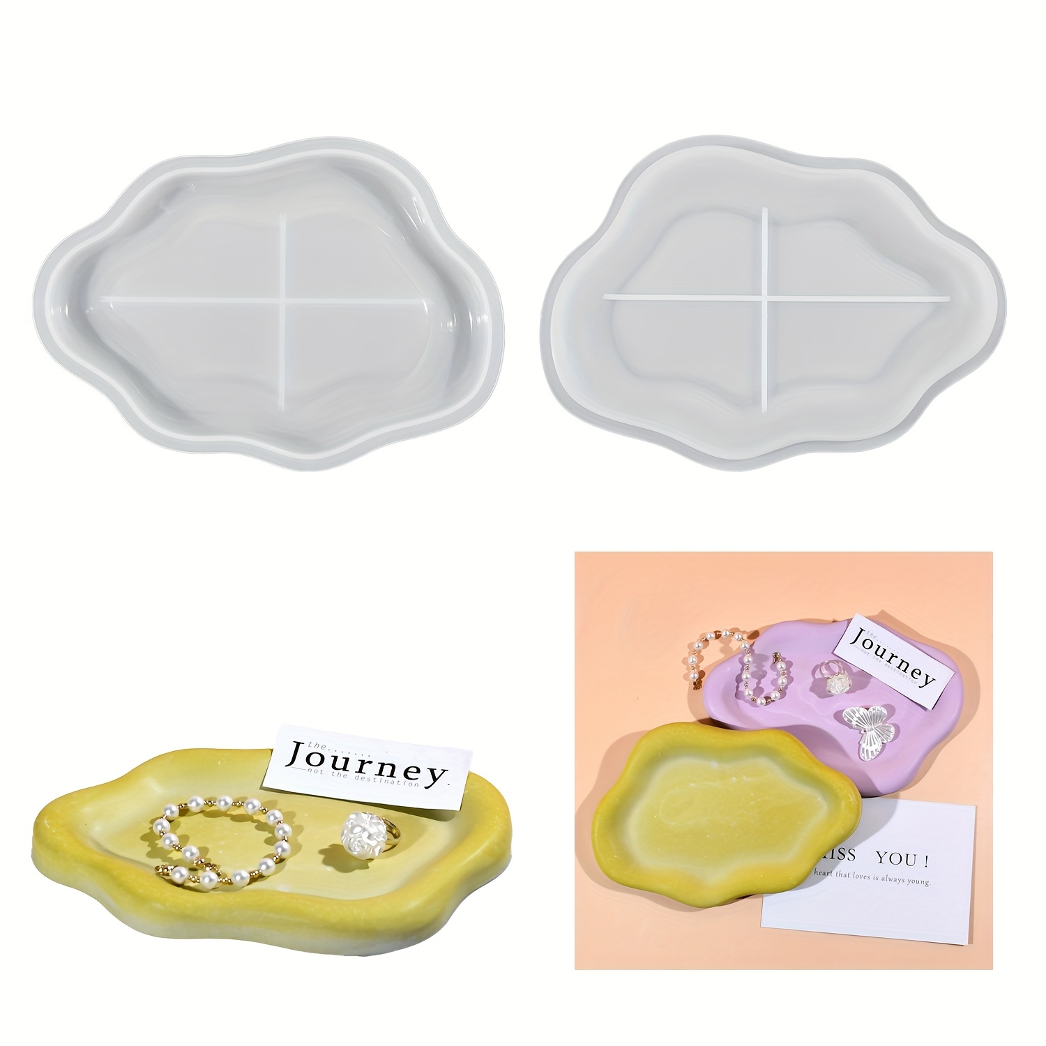 Resin Art Tray - Cetakan Resin Nampan Hati Cetakan Silikon