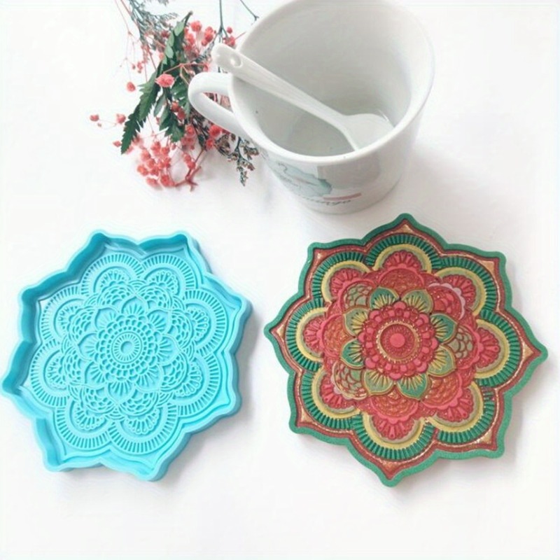 Resin Art Tray - Mandala Coaster cetakan silikon baki bulat