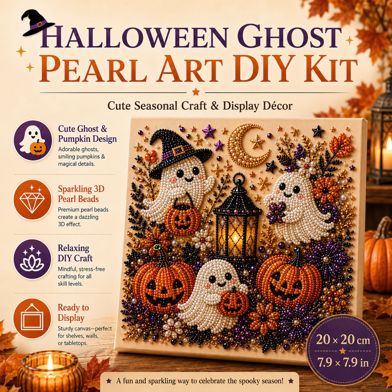 @Halloween Ghost Pearl Art Kit - Resin Art Wall Decor ulasan dan harga