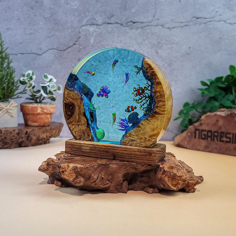 Lampu Meja Resin Organisme Aku - Resin Art Resin ulasan dan harga
