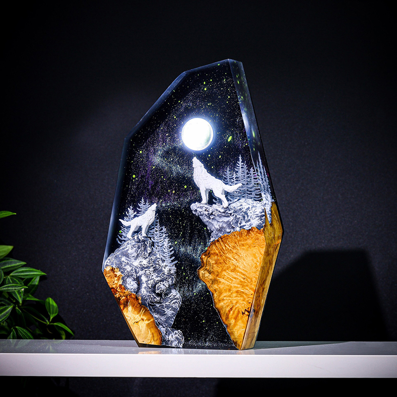 Lampu Meja Resin Figur Hewan A - Resin Art Resin ulasan dan harga