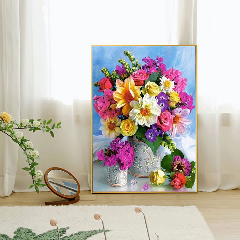 Lukisan Berlian 5D Motif Bunga - Resin Art Wall Decor ulasan dan harga