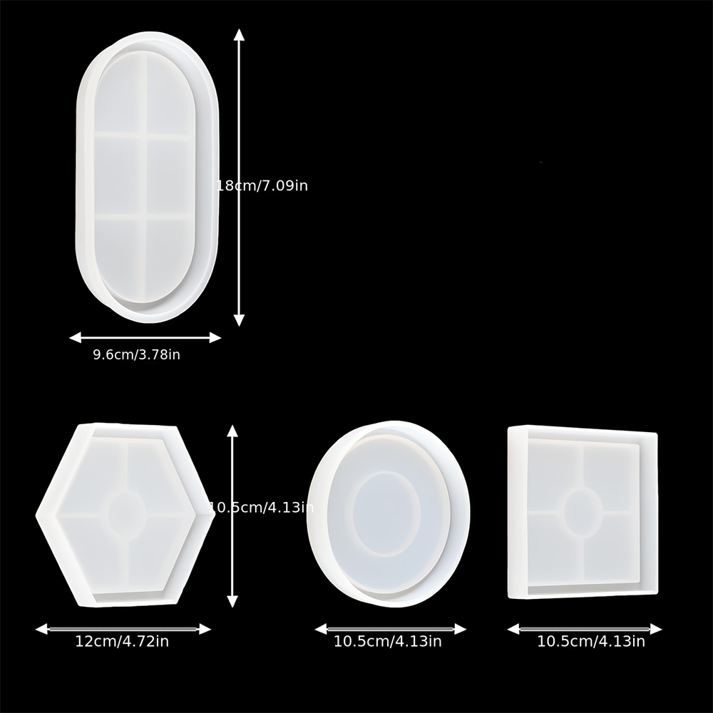 4 buah/set baki penyimpanan ce - Resin Art Tray ulasan dan harga