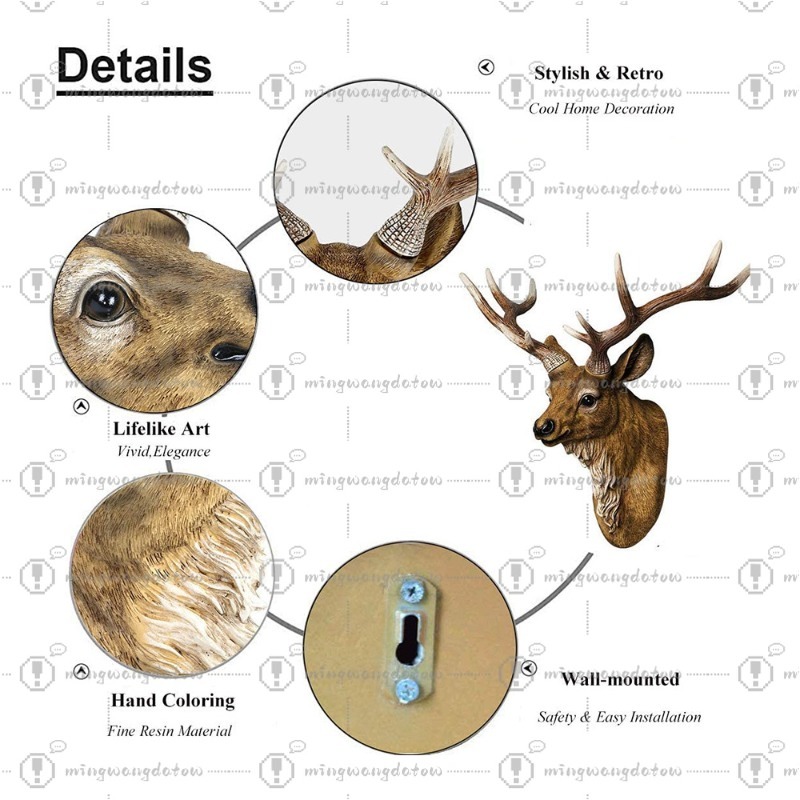 Kepala Rusa Palsu 17 inci Deko - Resin Art Resin ulasan dan harga
