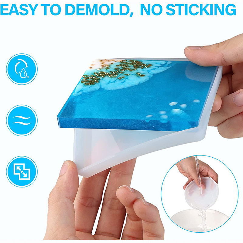 Cetakan silikon Coaster perseg - Resin Art Tray ulasan dan harga
